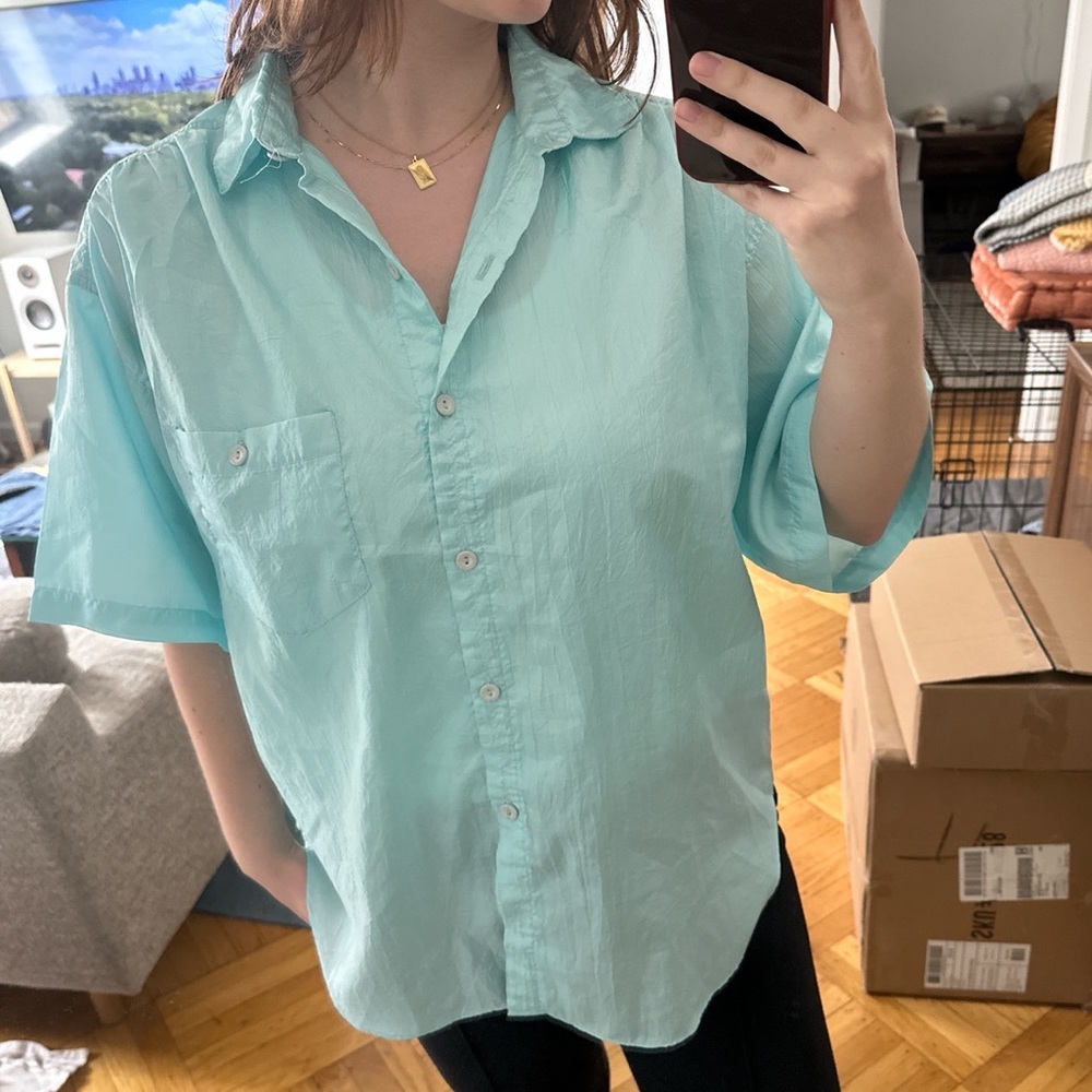 Vintage aqua button down